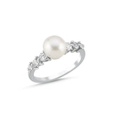 0.45 Carat Diamond & Natural Pearl Ring
