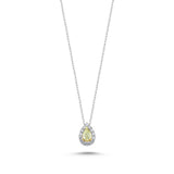 0.45 Carat Fancy Yellow Pear Diamond 14K Gold Necklace