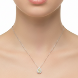 0.45 Carat Fancy Yellow Pear Diamond 14K Gold Necklace