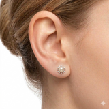 0.45 Carat Natural Diamond and Pearl Earrings