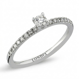 0.45 Ct. Natural Diamond Side-Stone Design Ring, 14K Gold