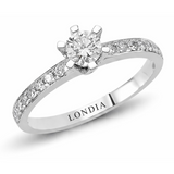 0.45 Ct. Natural Diamond Side-Stone Design Ring, 14K Gold