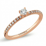 0.45 Ct. Natural Diamond Side-Stone Design Ring, 14K Gold