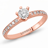 0.45 Ct. Natural Diamond Side-Stone Design Ring, 14K Gold