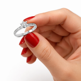 0.45 Ct. Natural Diamond Side-Stone Design Ring, 14K Gold