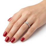 0.45 Ct. Natural Diamond Side Stone Design Ring, 14K Gold