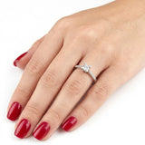 0.45 Ct Natural Diamond Side Stone Design Ring, 14K Gold