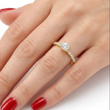 Natural Diamond Side Stone Ring