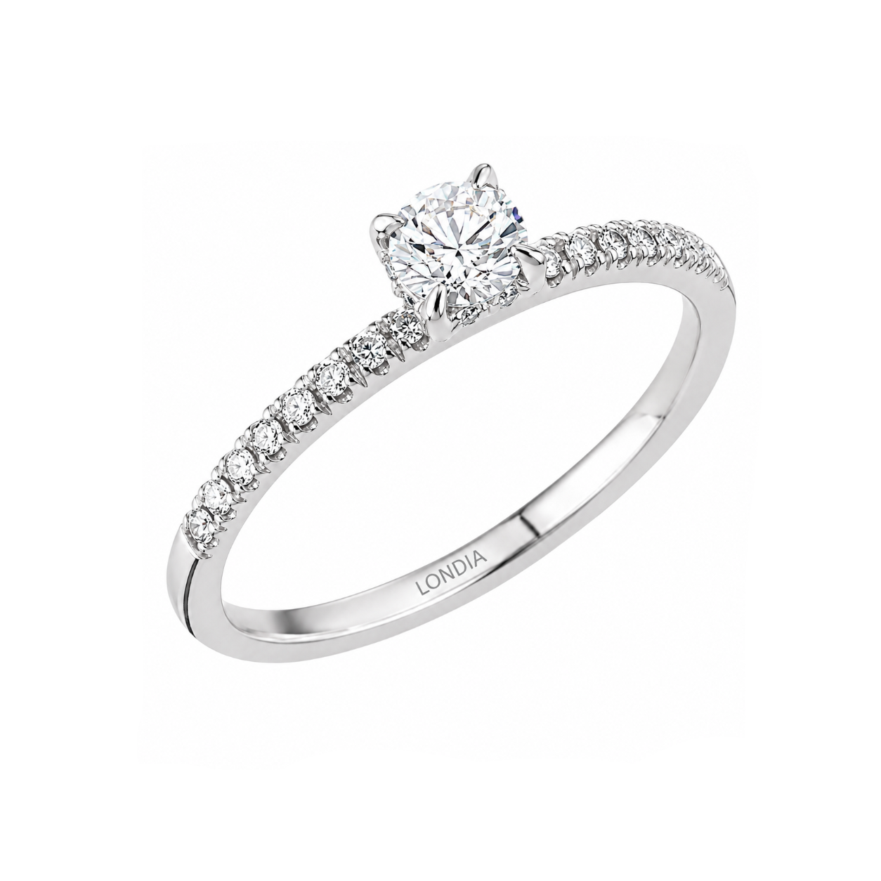 Natural Diamond Side Stone Ring