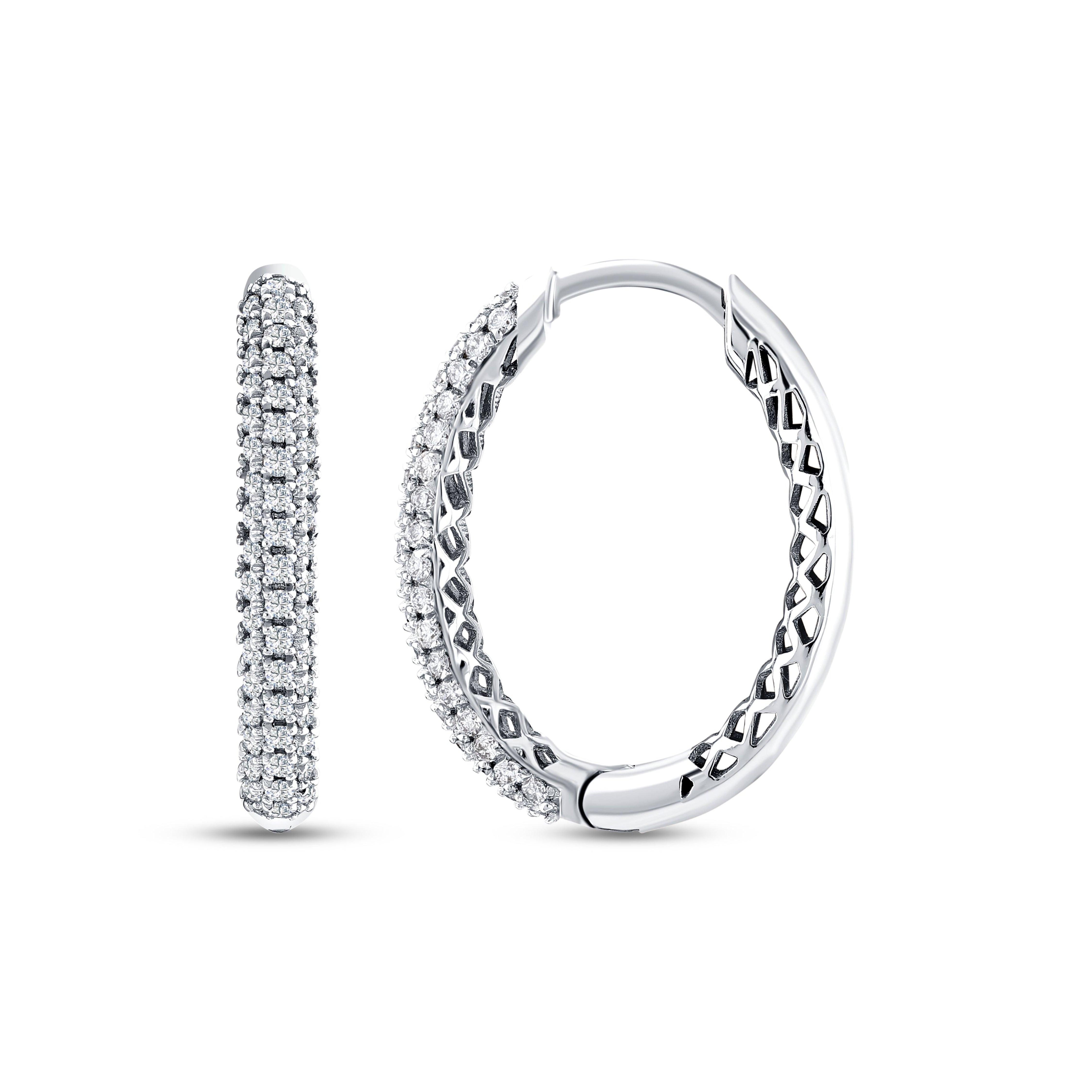 0.45 Carat Natural Diamond Hoop Earrings