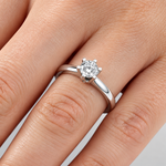 0.45 Ct. F Color HRD Certified Natural Diamond Amore Solitaire Ring