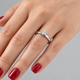 0.45 Ct. F Color HRD Certified Natural Diamond Amore Solitaire Ring