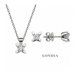 0.45 Ct. F Color Natural Diamond Butterfly Solitaire Set