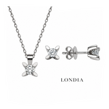 0.45 Ct. F Color Natural Diamond Butterfly Solitaire Set
