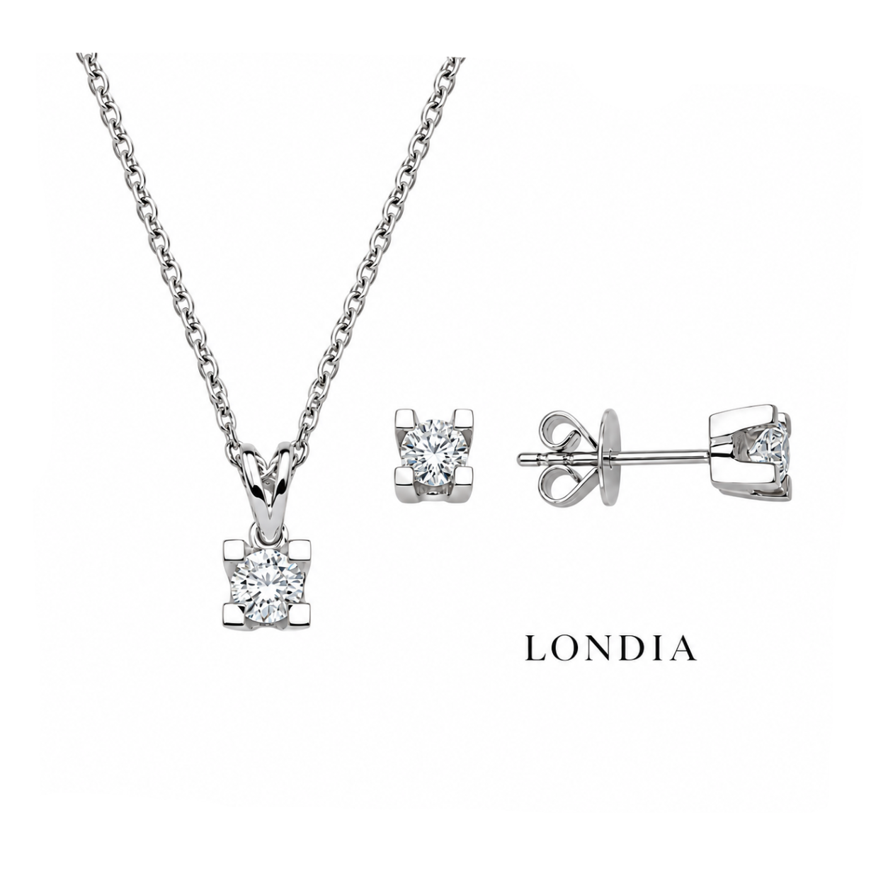 0.45 Ct. F Color Natural Diamond Valentine Solitaire Set