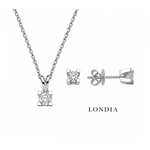 0.45 Ct. F Color Natural Diamond Valentine Solitaire Set