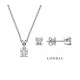 0.45 Ct. F Color Natural Diamond Valentine Solitaire Set