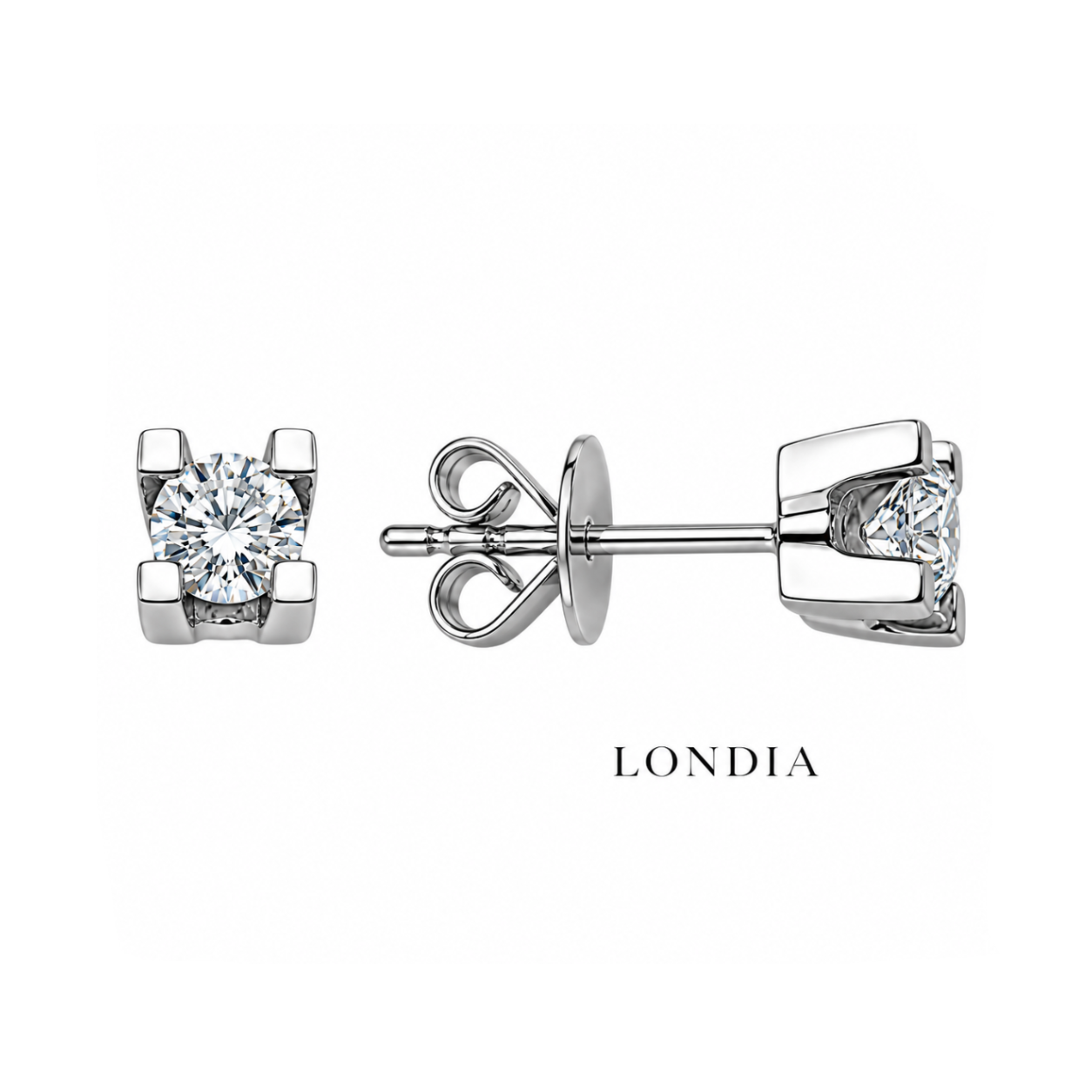 0.45 Ct. F Color Natural Diamond Valentine Solitaire Set