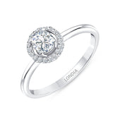 0.45 Ct. Natural Diamond Embrace Halo Design Ring in 14K Gold