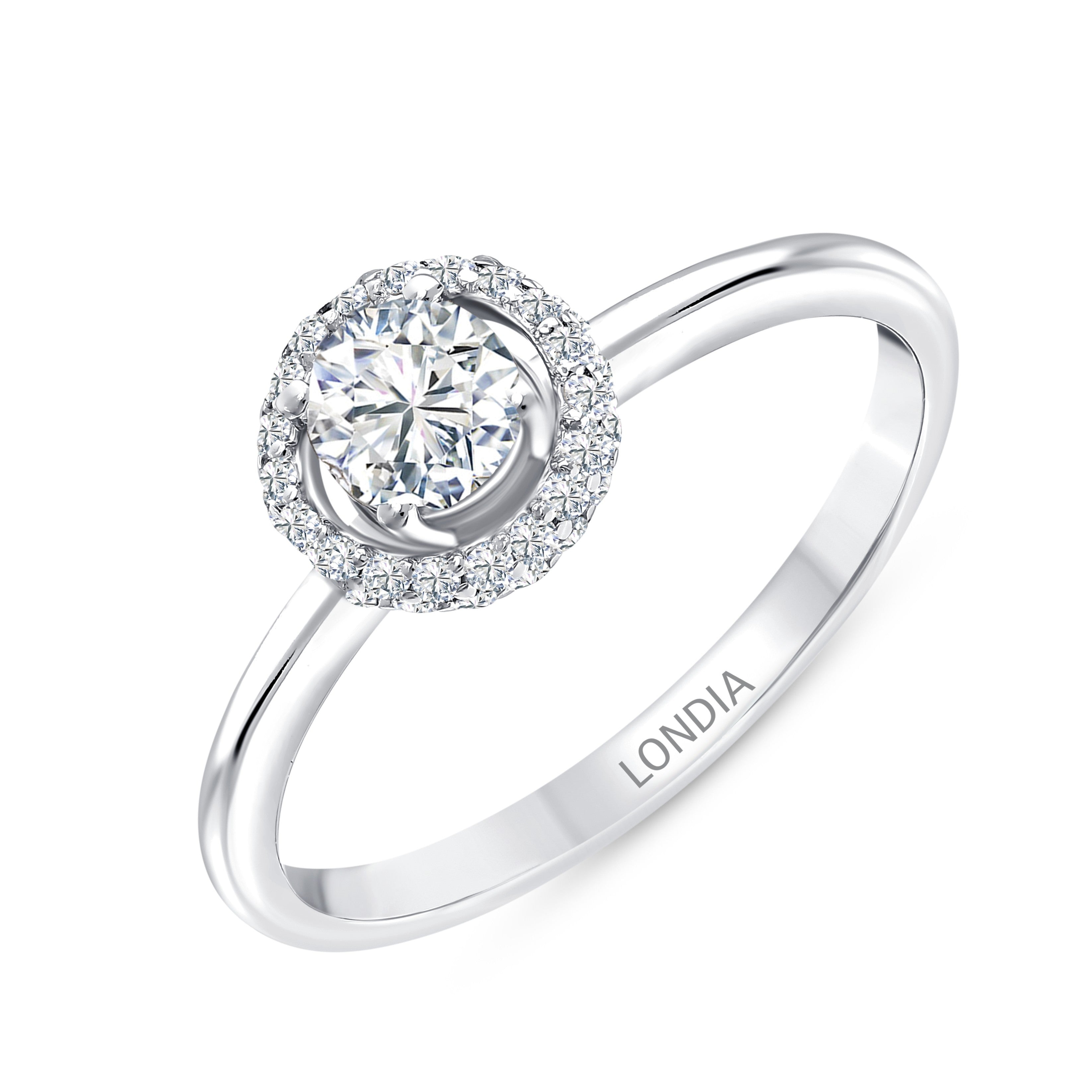 0.45 Ct. Natural Diamond Embrace Halo Design Ring in 14K Gold