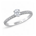 0.45 Ct. Natural Oval Diamond Ring with Side Stones