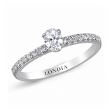 0.45 Ct. Natural Oval Diamond Ring with Side Stones