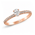0.45 Ct. Natural Oval Diamond Ring with Side Stones