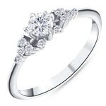 0.45 Ct. Natural Round Cut Diamond Vintage Design ''Blossom'' Ring in 18K Gold