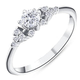 0.45 Ct. Natural Round Cut Diamond Vintage Design ''Blossom'' Ring in 18K Gold