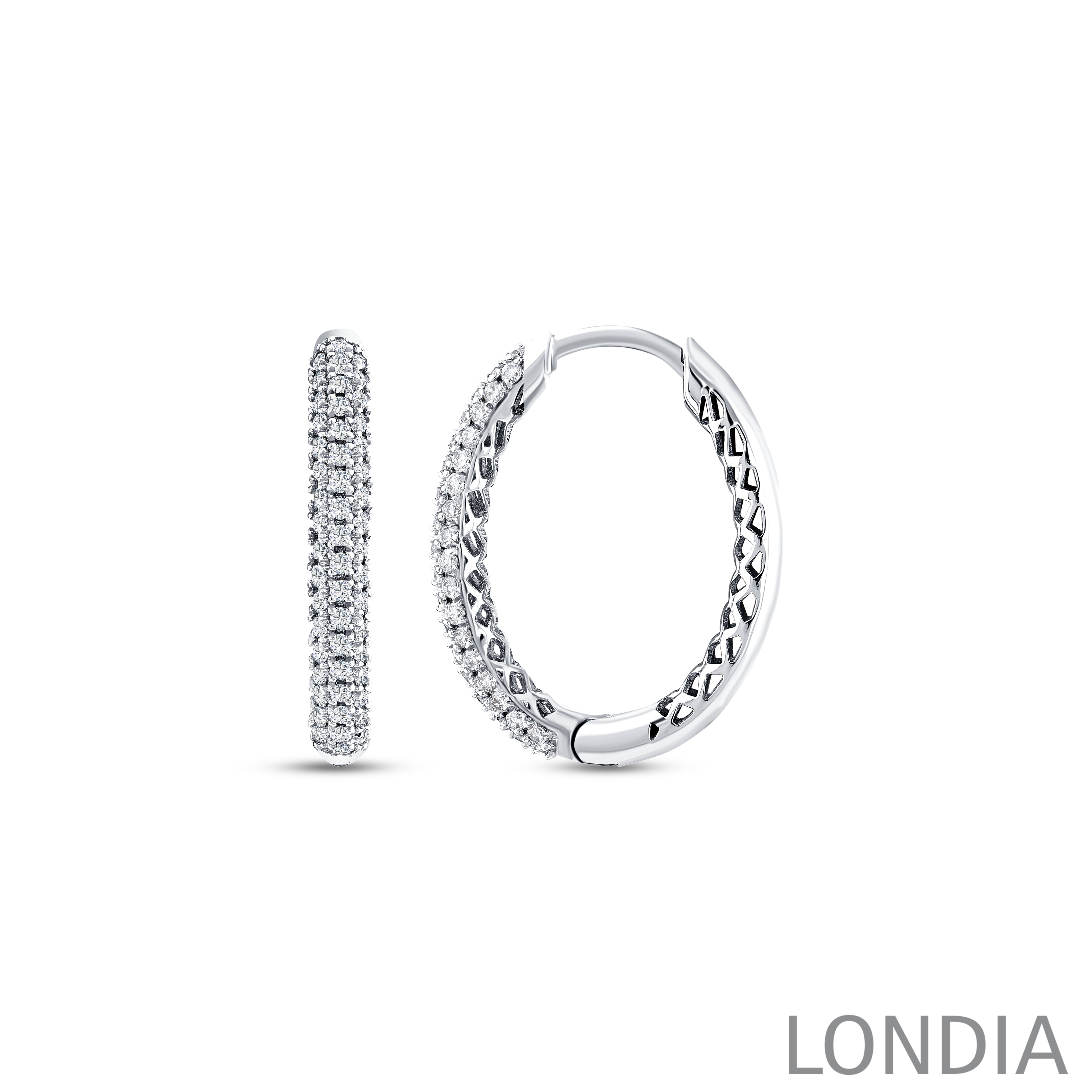 0.45 ct. Round Diamond Hoop Earring 14K Gold