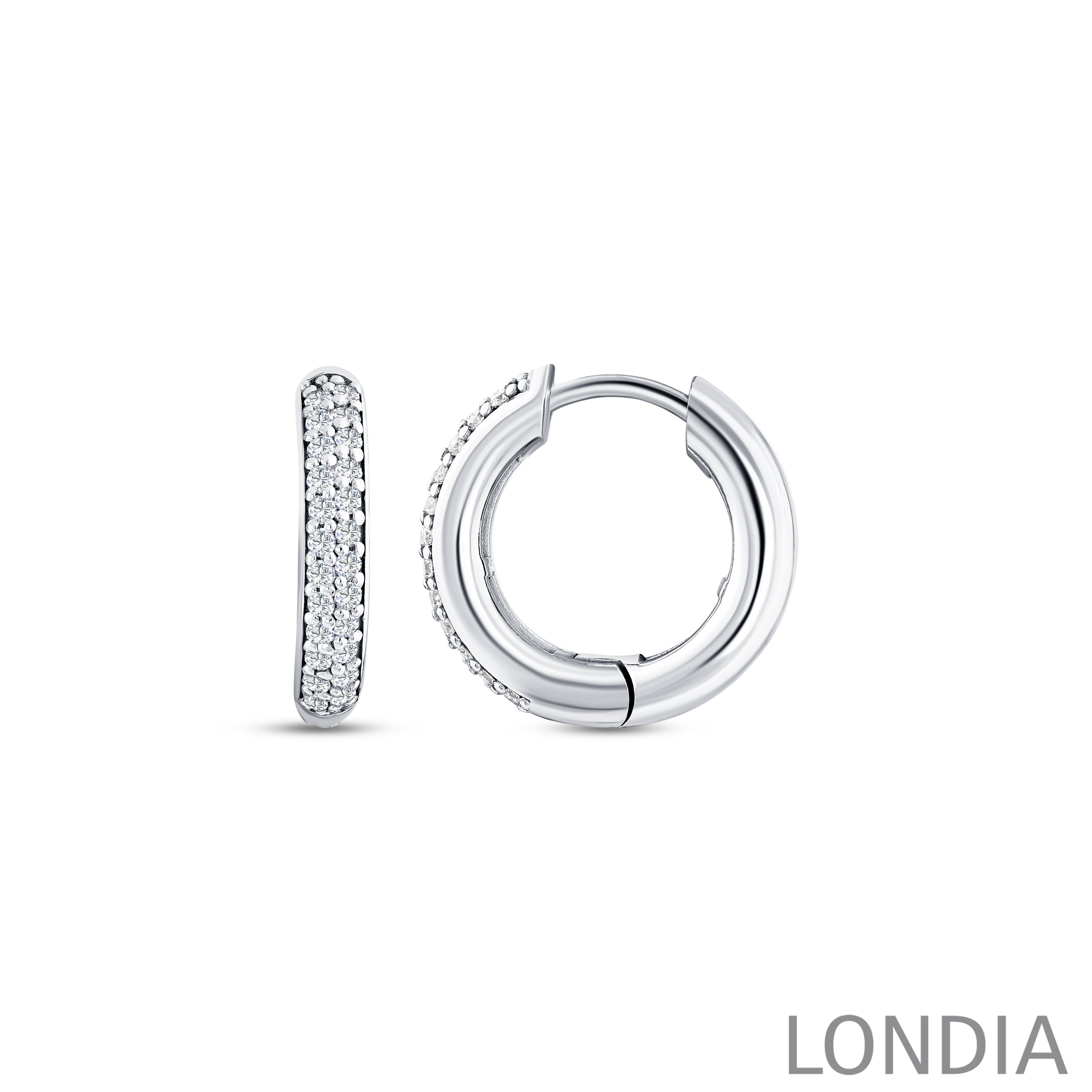0.45 ct.  Round Diamond Hoop Earring 14K Gold