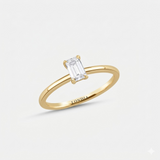 0.50 Carat Emerald Solitaire Diamond Ring