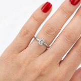 0.50 Carat Emerald Solitaire Diamond Ring