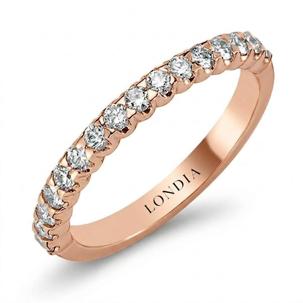 0.50 Carat Diamond Half Eternity Ring in 14K Gold