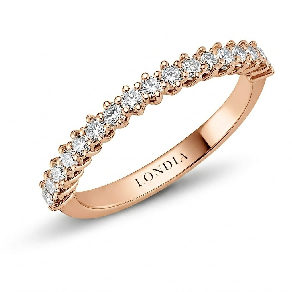 0.50 Carat Diamond Half Eternity Ring in 14K Gold