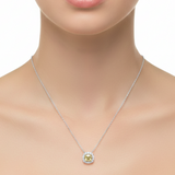 0.50 Carat Fancy Yellow Cushion Diamond 14K Gold Necklace