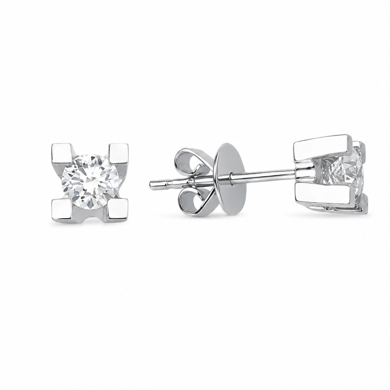 0.50 Carat Natural Diamond Solitaire Earrings | LONDIA