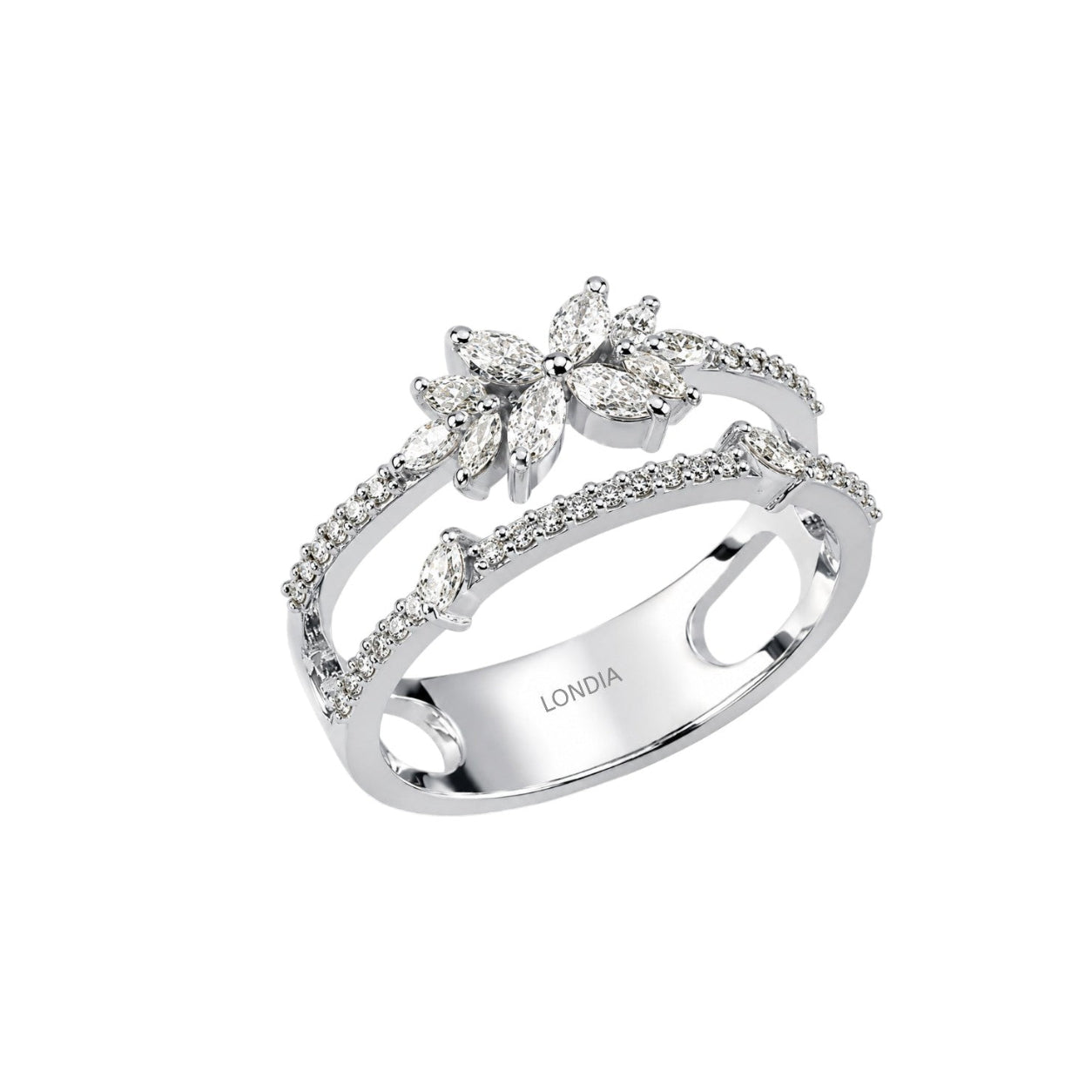 0.50 Carat Natural Diamond Statement Design Ring – 14K Gold