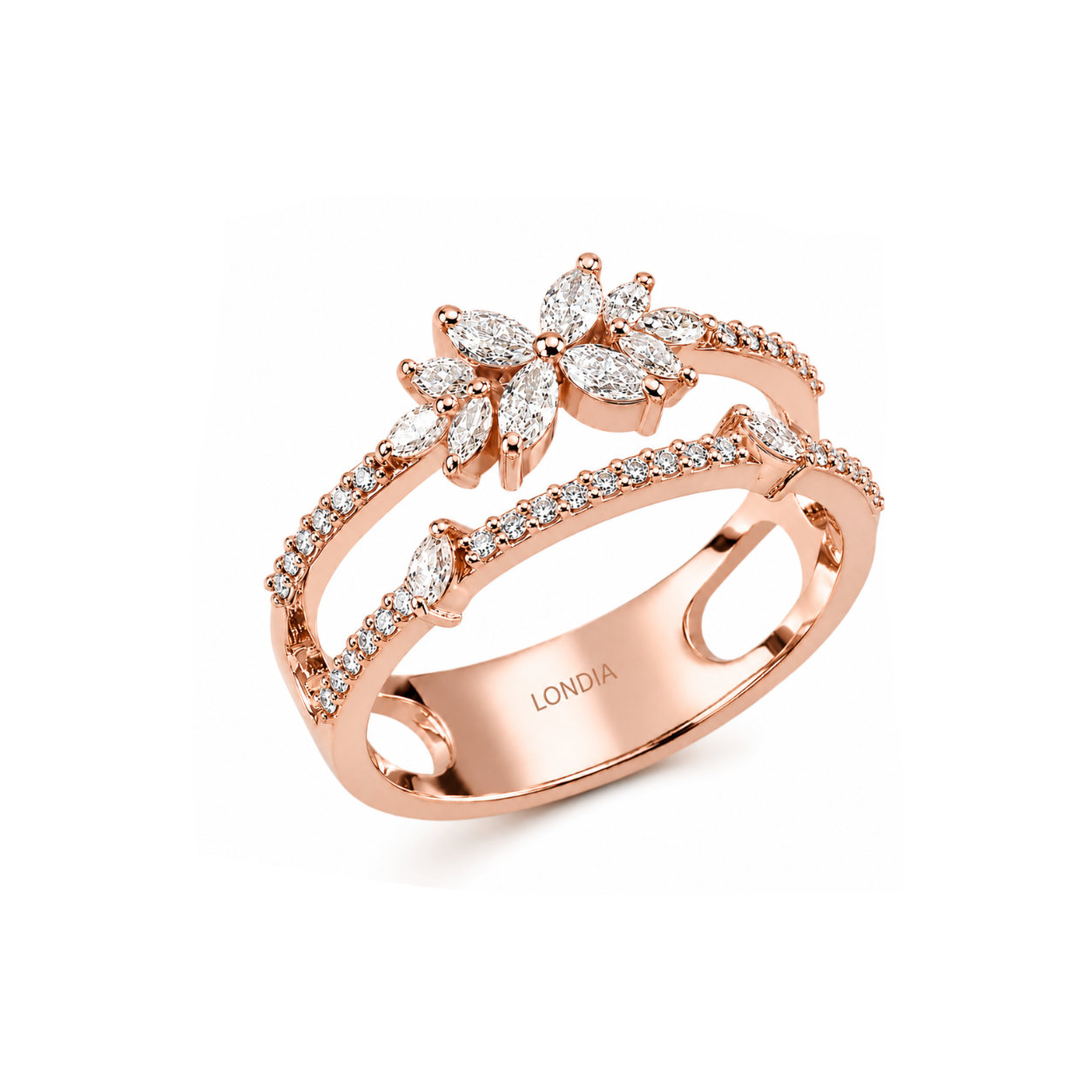 0.50 Carat Natural Diamond Statement Design Ring – 14K Gold