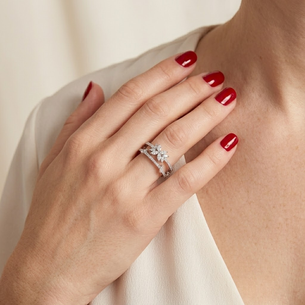 0.50 Carat Natural Diamond Statement Design Ring – 14K Gold