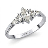 0.50 Carat Natural Marquise Cut Diamond Vintage Design Ring, 14K Gold