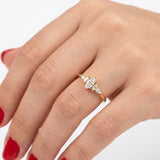 0.50 Carat Natural Marquise Cut Diamond Vintage Design Ring, 14K Gold