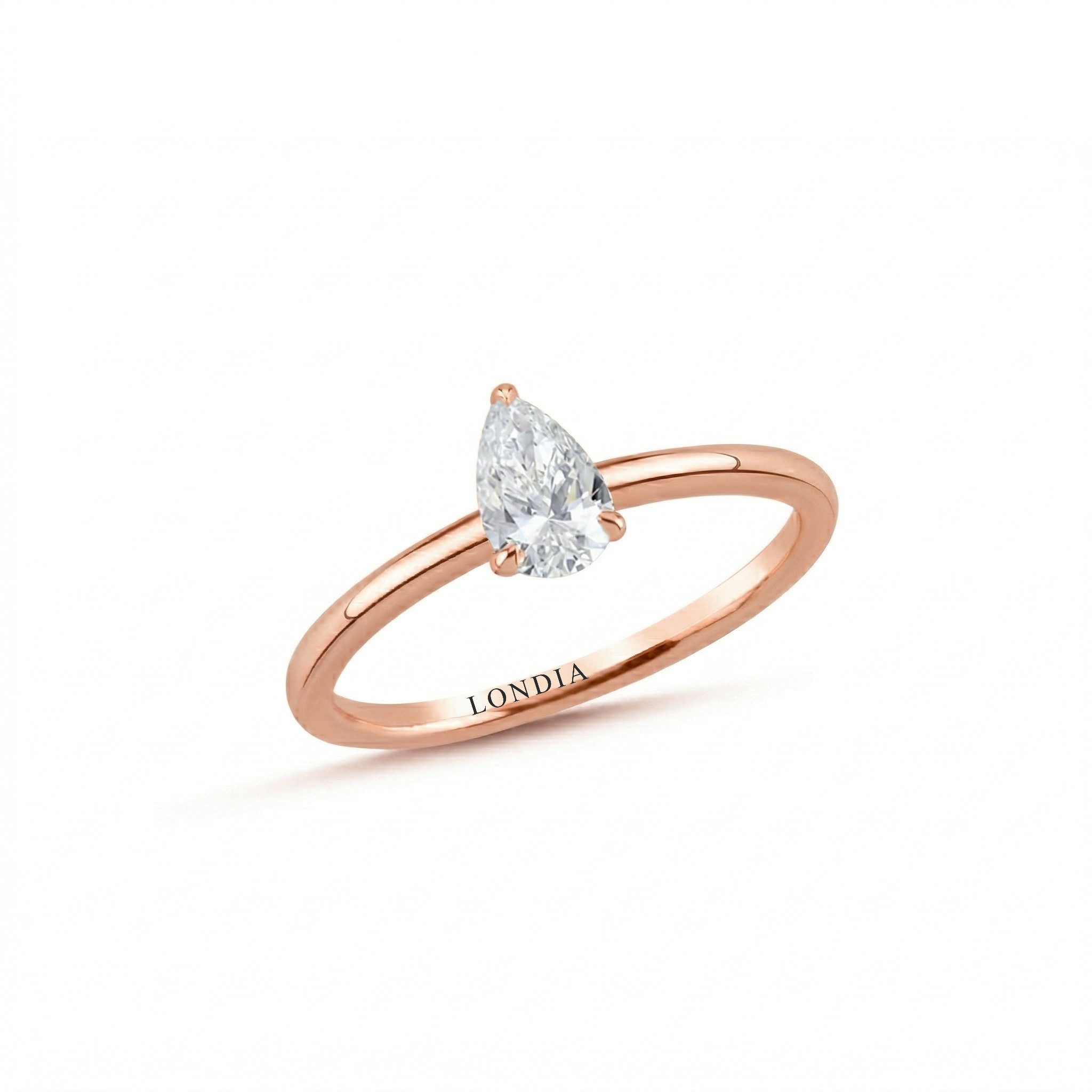 0.50 Carat Pear Cut Solitaire Diamond Ring