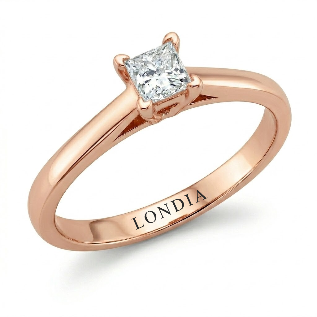 0.50 Carat Princess Cut Solitaire Ring