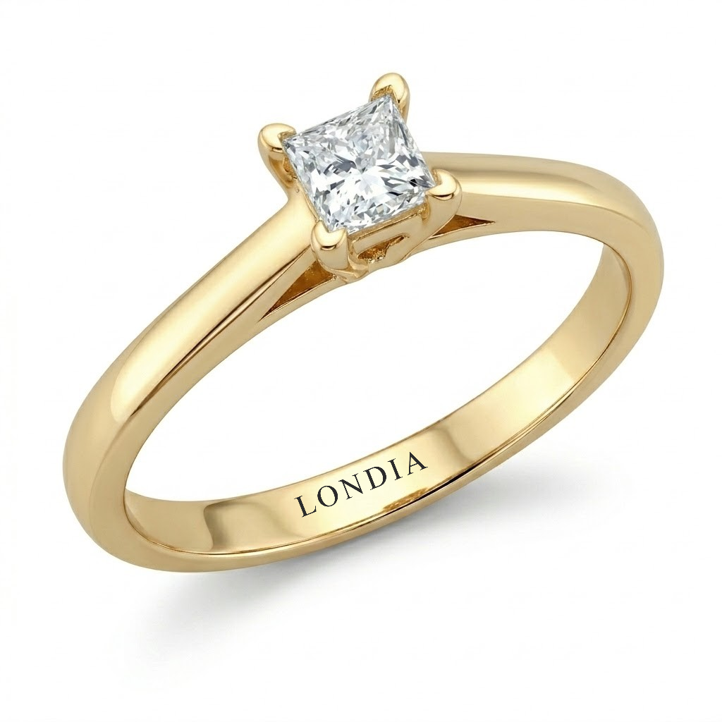 0.50 Carat Princess Cut Solitaire Ring