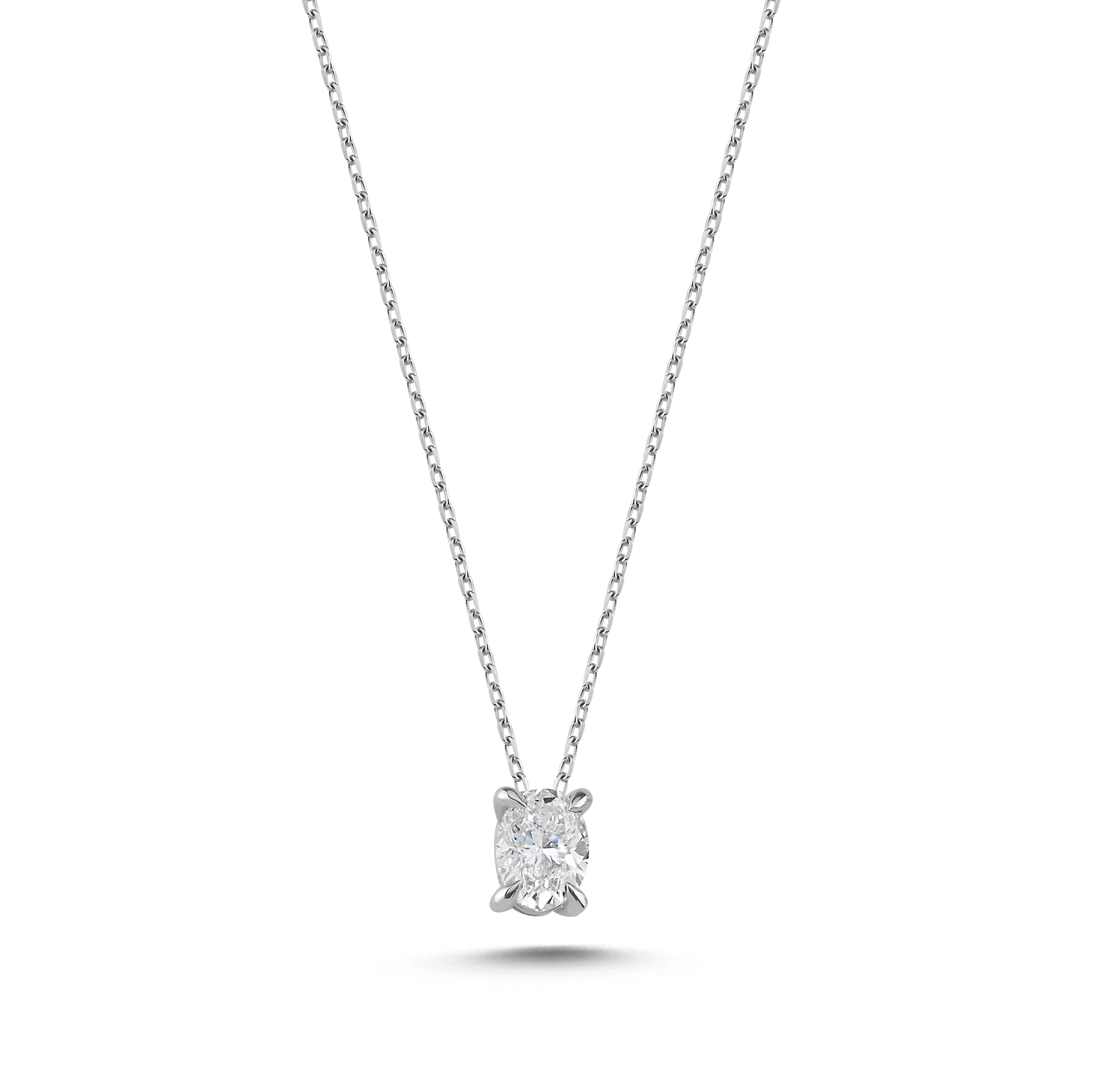 Natural Diamond Oval Necklace 