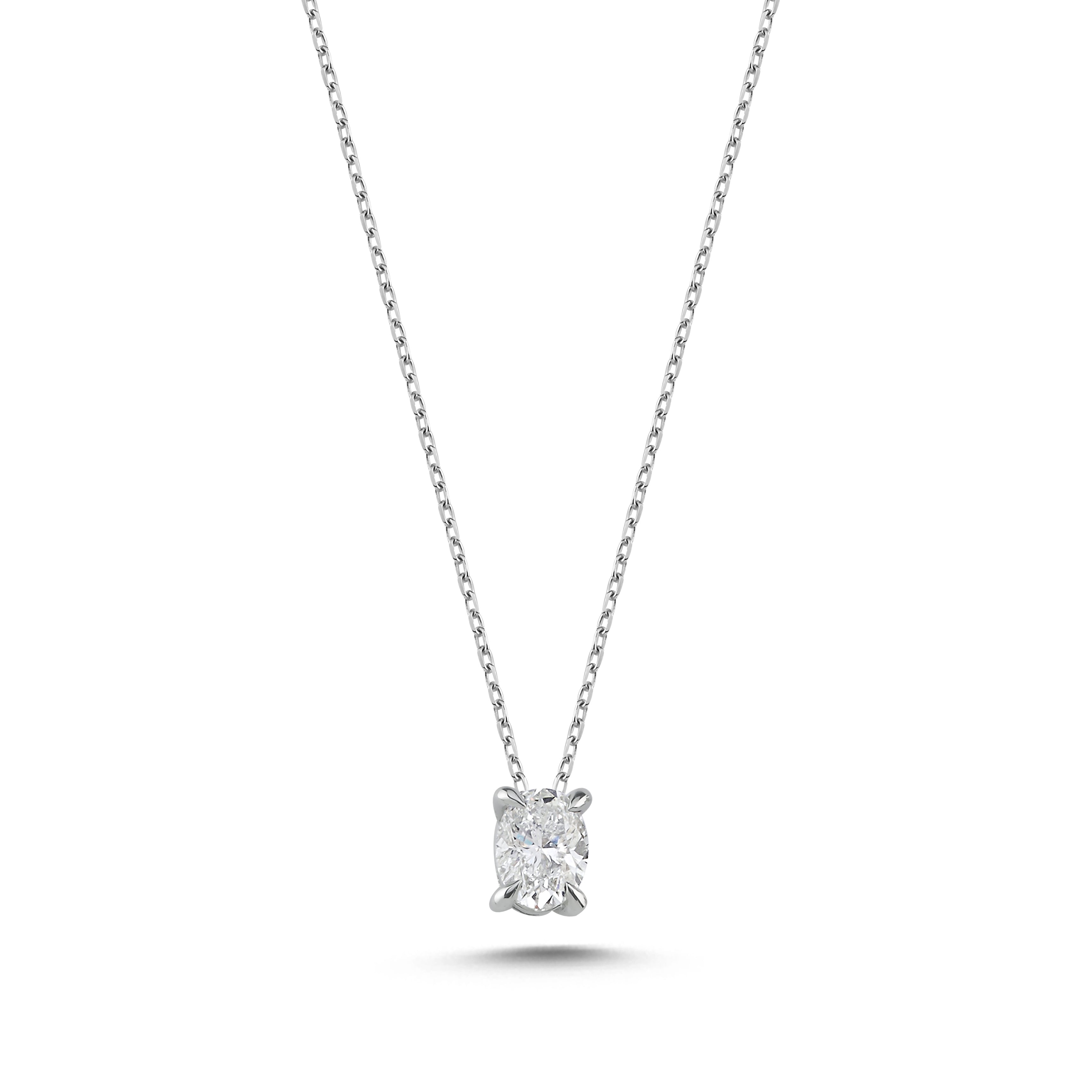 Natural Diamond Oval Necklace 