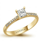0.50 Ct. Natural Diamond Side Stone Design Ring, 14K Gold