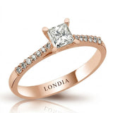 0.50 Ct. Natural Diamond Side Stone Design Ring, 14K Gold