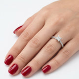 0.50 Ct. Natural Diamond Side Stone Design Ring, 14K Gold